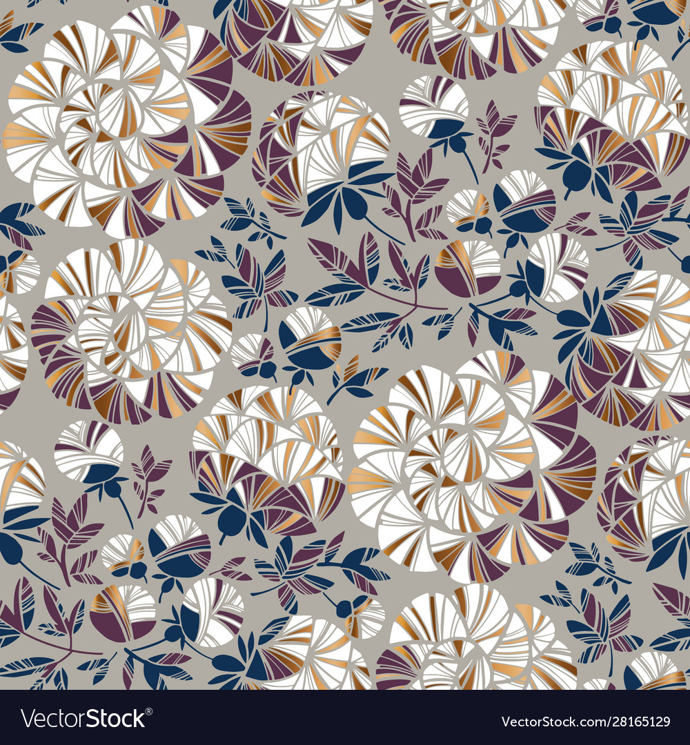 Abstract new retro style peony seamless pattern vector image Abstract new retro style peony seamless pattern
