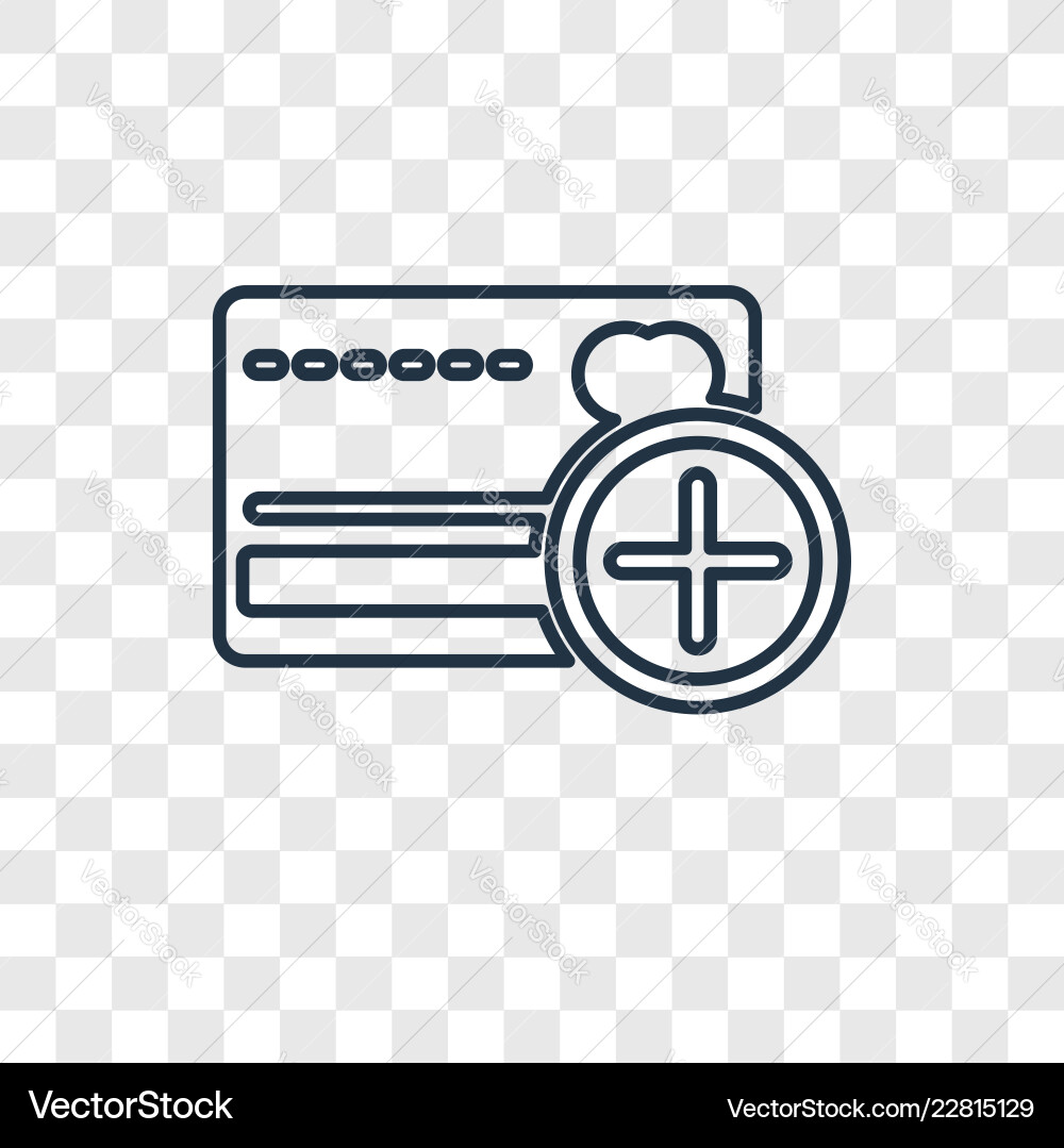 Card concept linear icon isolated on transparent Vector Image