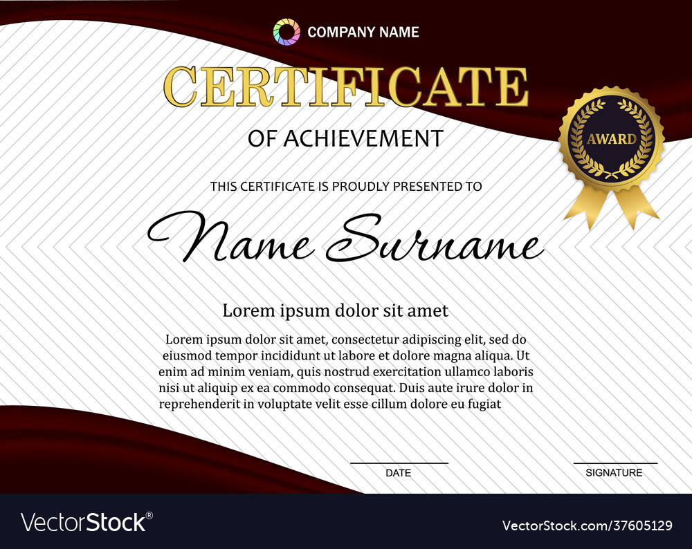 Certificate or diploma template with luxury Vector Image