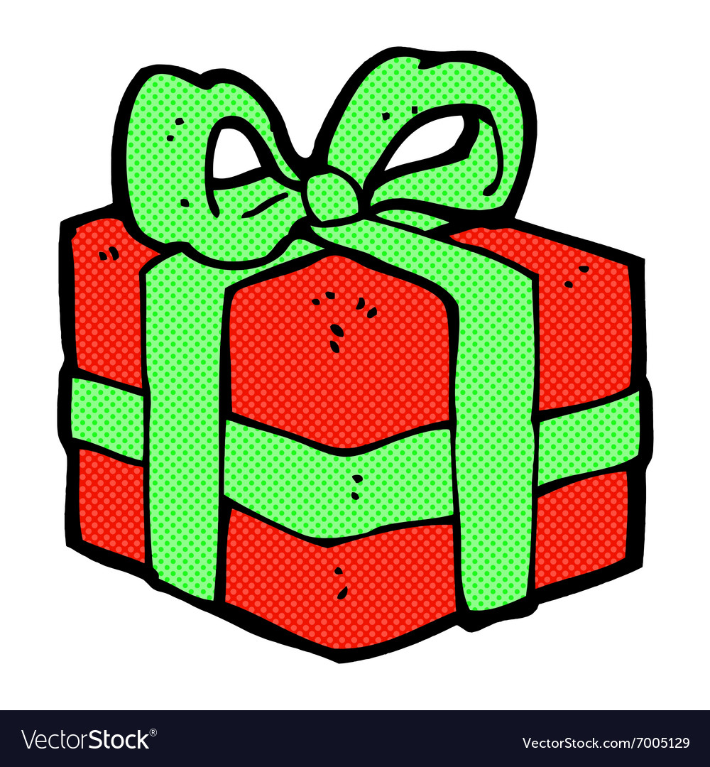 Download Comic cartoon christmas present Royalty Free Vector Image