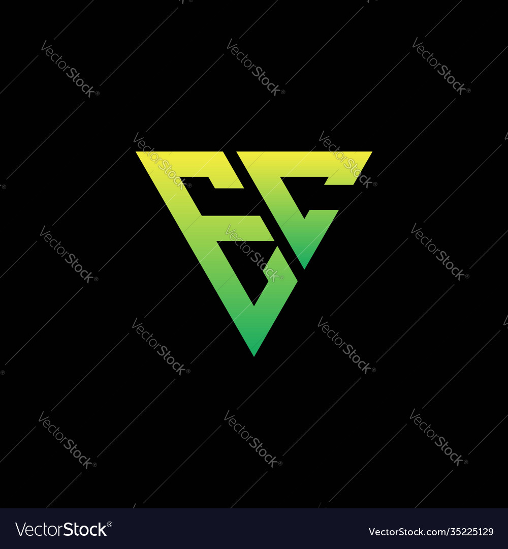 E c initial triangle logo monogram vector image E c initial triangle logo monogram