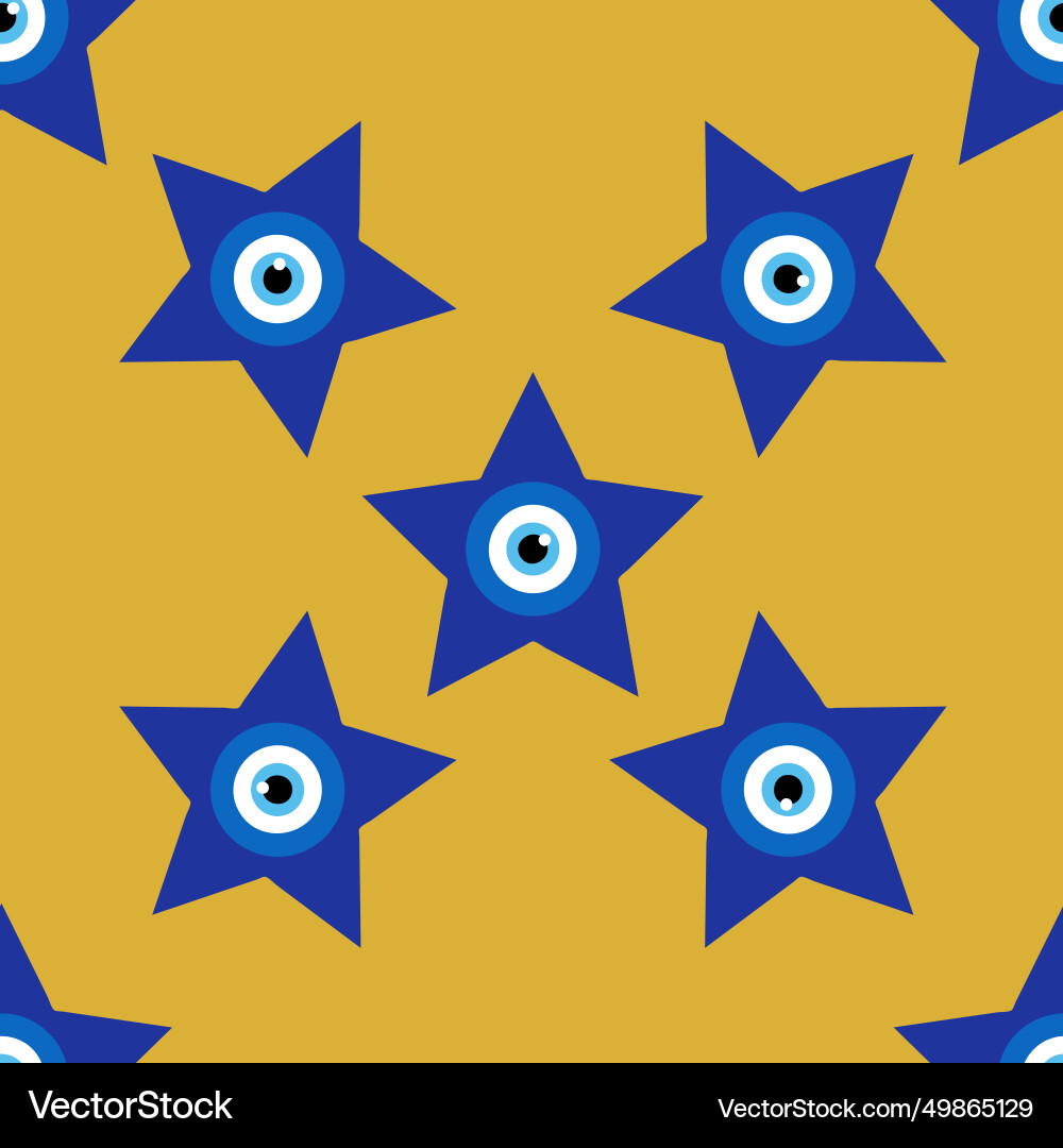 Evil eye magic seamless pattern symbol of Vector Image