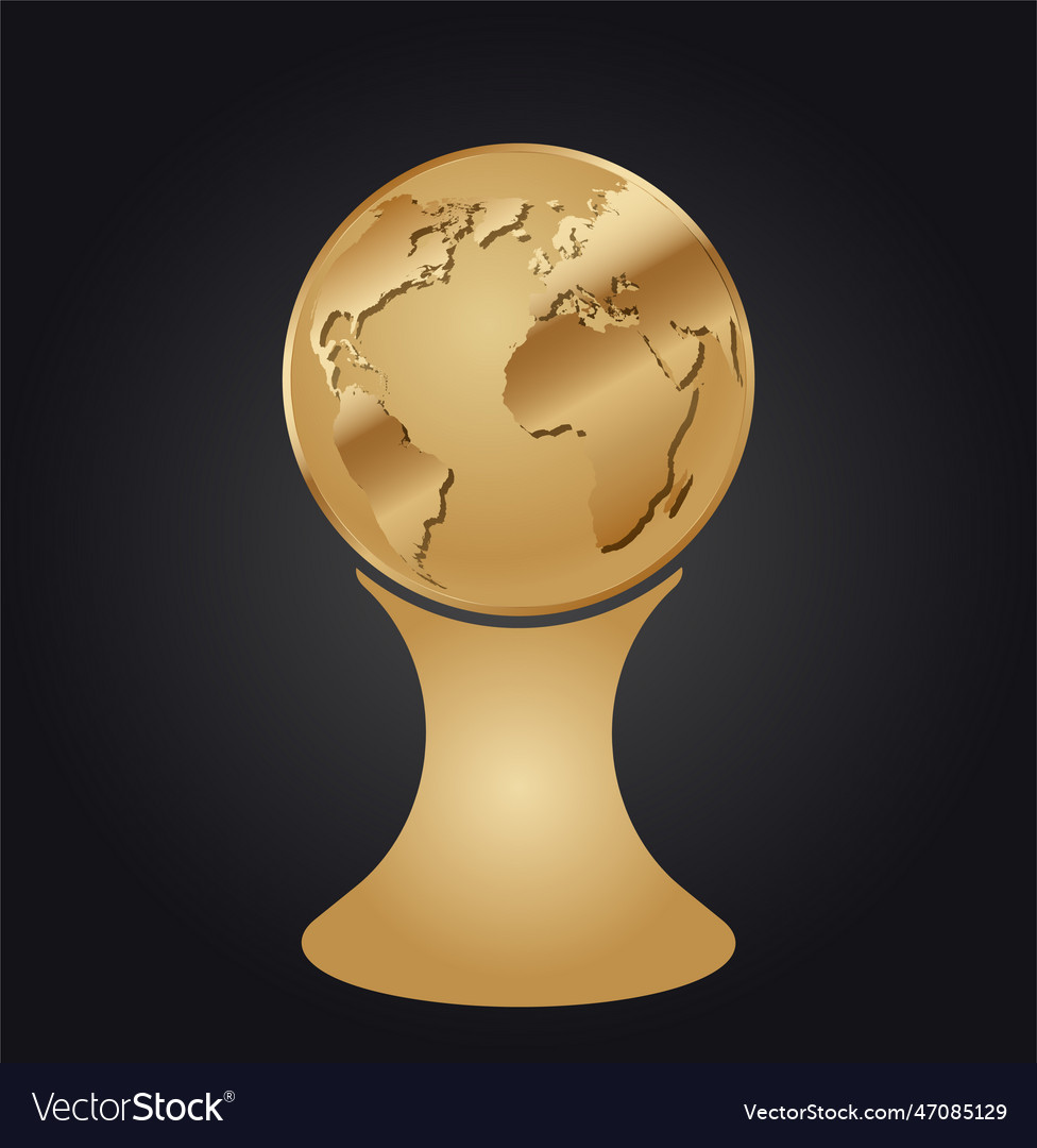 Golden world globe europe africa and america