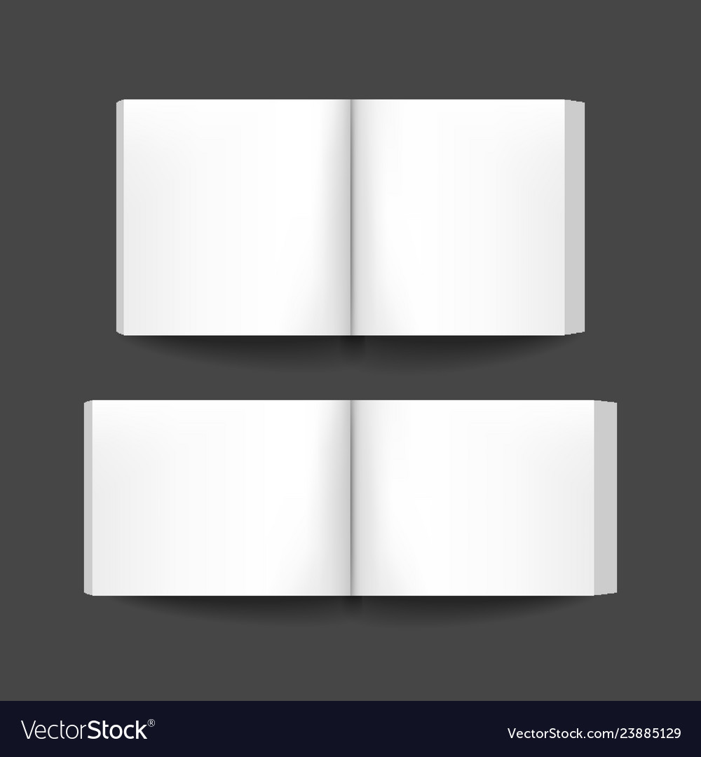 Opened book with blank pages mock up