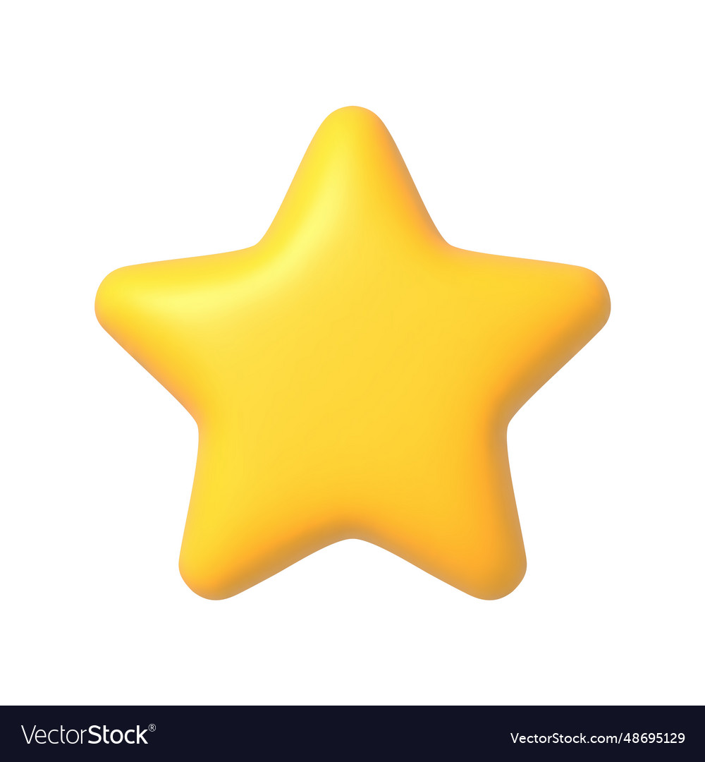 Render yellow star icon Royalty Free Vector Image