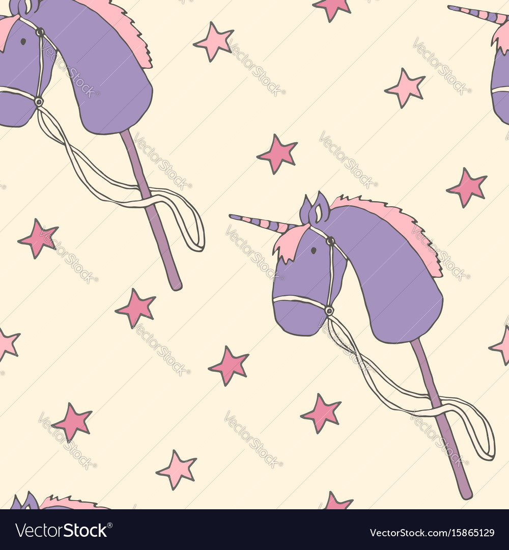 Seamless pattern with unicorns