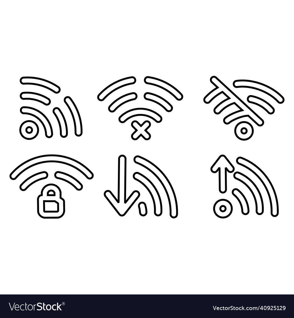 Set of different wireless and wifi icons for