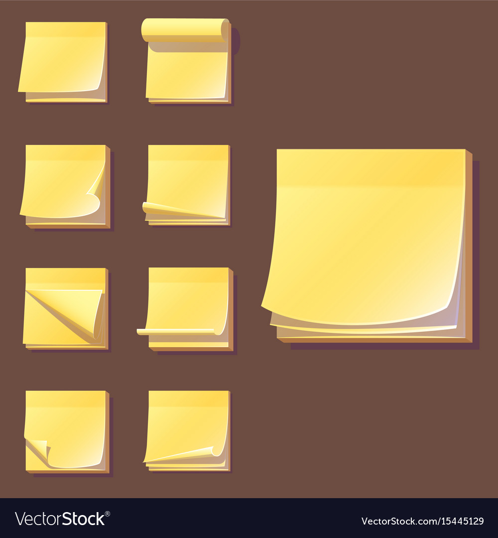 Yellow office sticky memory notes