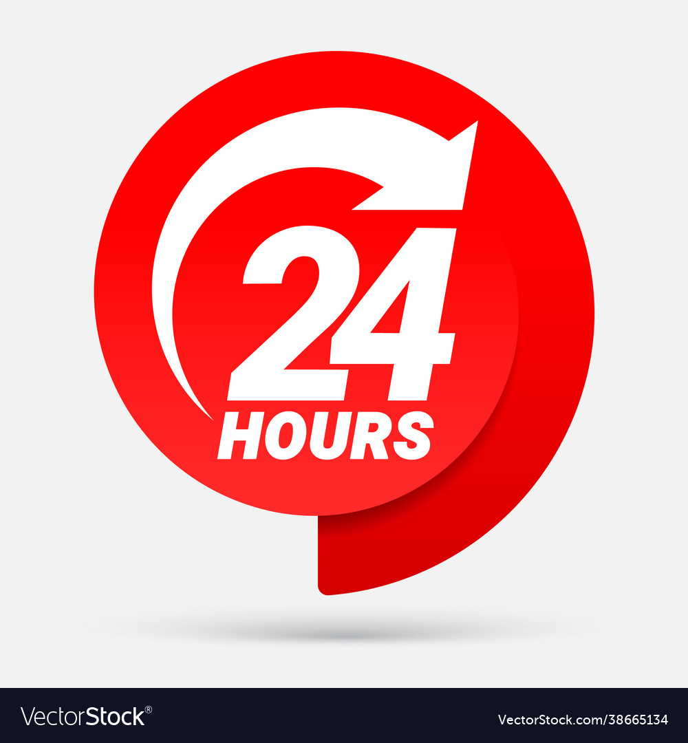24 hours order execution or delivery service icons vector image 24 hours order execution or delivery service icons