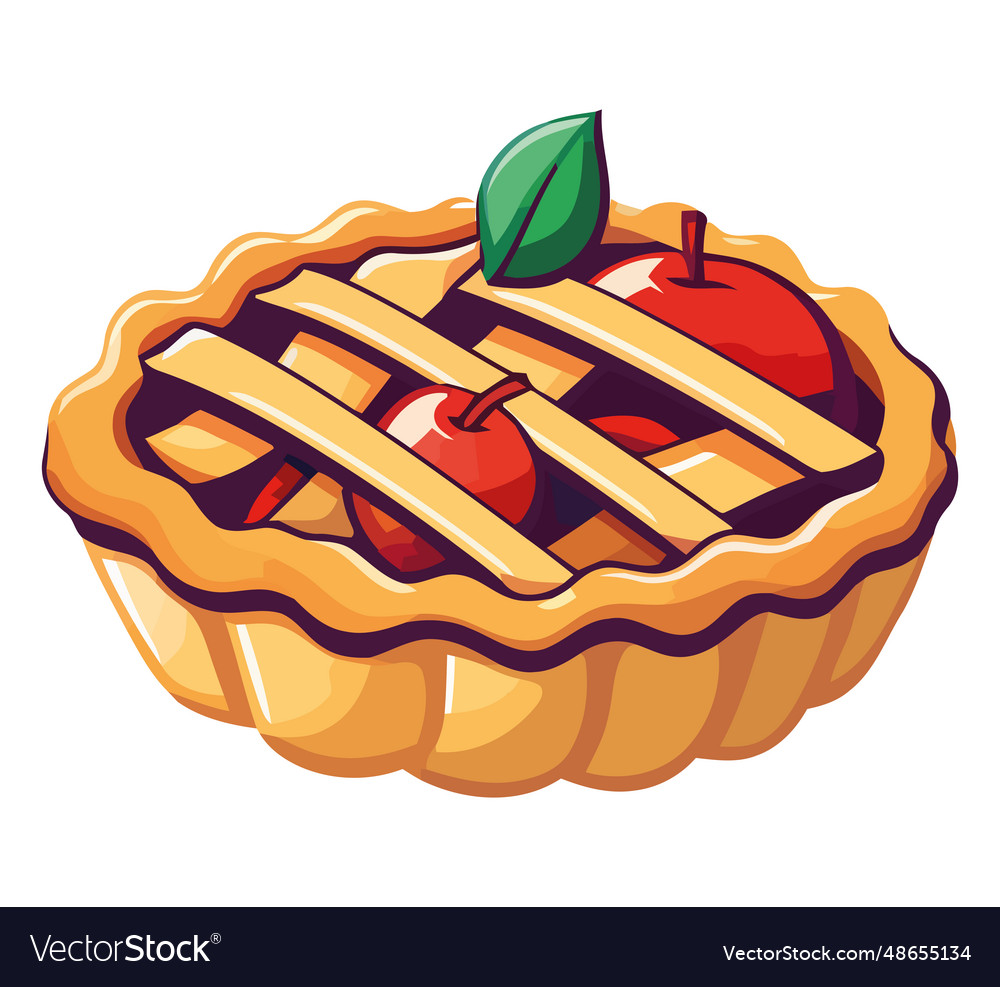 A sweet apple pie design Royalty Free Vector Image