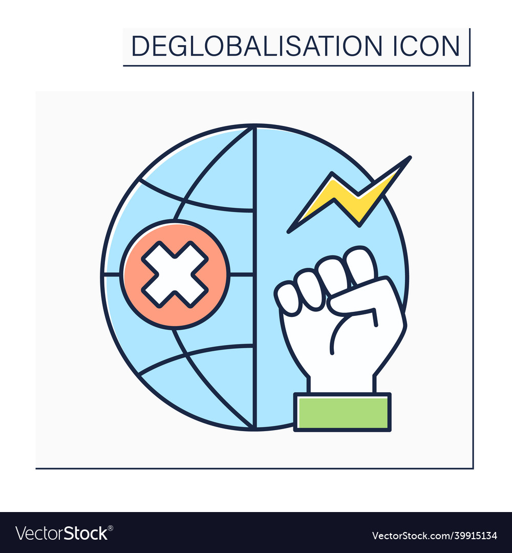 Anti globalism color icon Royalty Free Vector Image