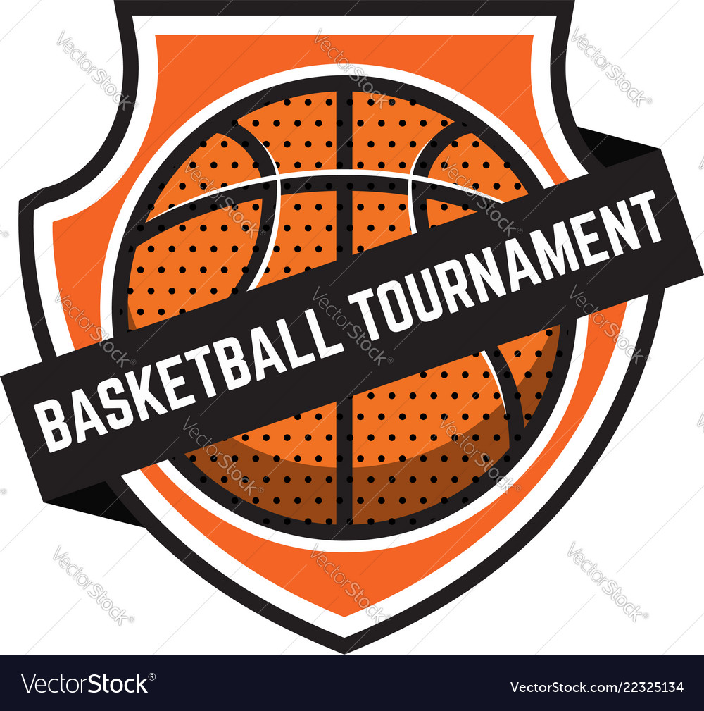 Basketball sport emblems design element Royalty Free Vector