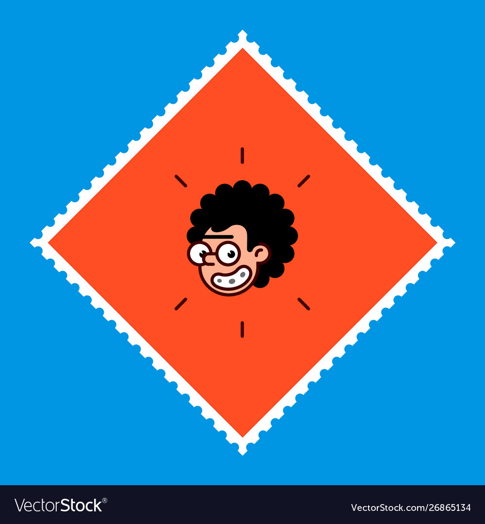 Cartoon character is a geek in flat style image