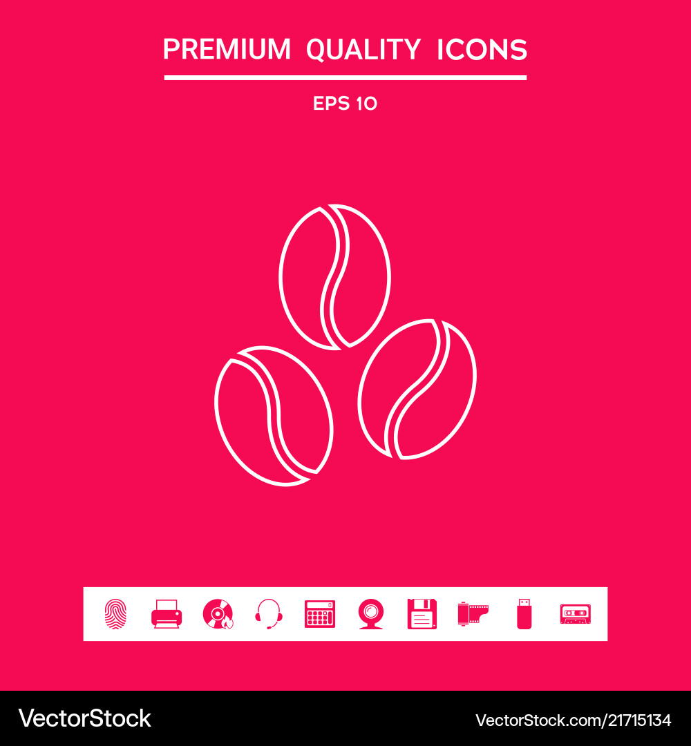 Coffee beans line icon graphic elements Royalty Free Vector