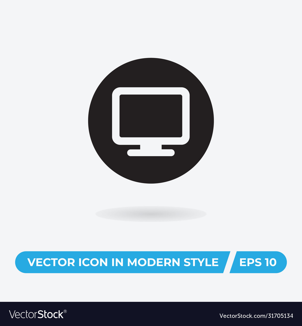 Computer icon simple sign for web site and mobile vector image Computer icon simple sign for web site and mobile
