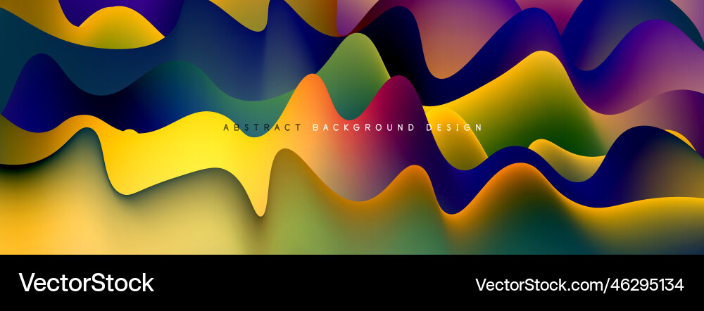 Dynamic liquid waves abstract background Vector Image