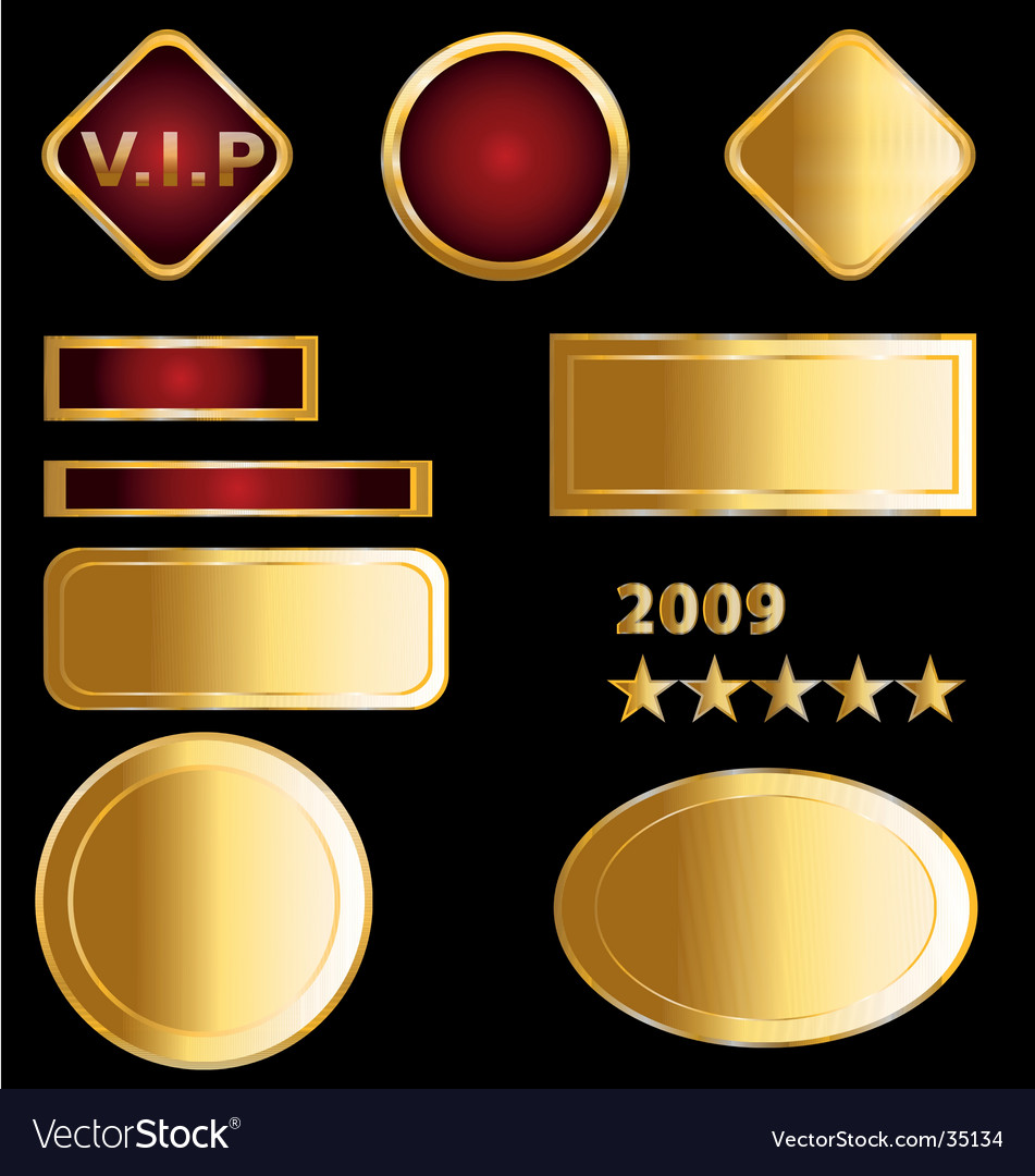 Gold Labels und Dekorationen