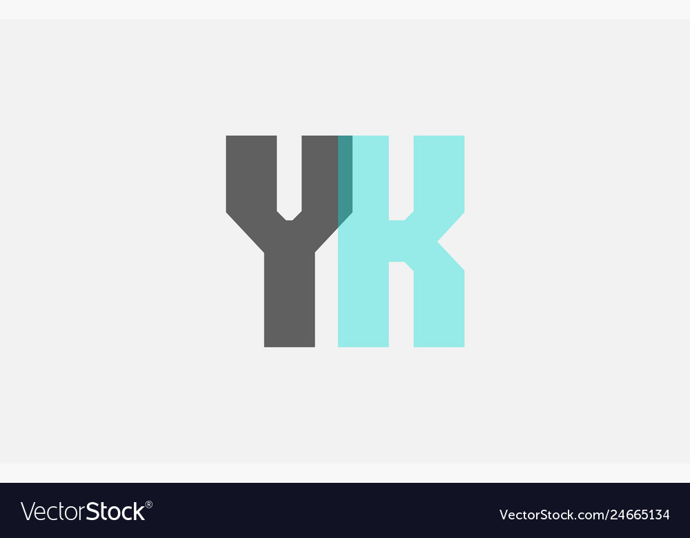 Grey Pastel Blue Alphabet Letter Combination Yk Y Vector Image 5192