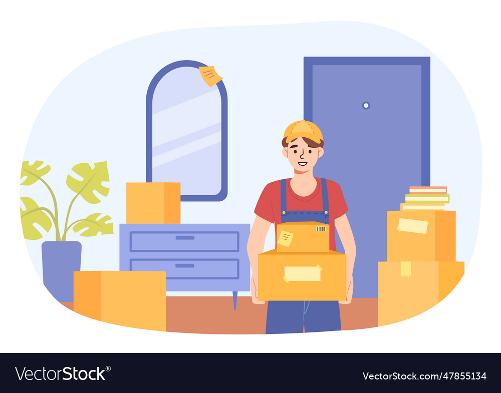 Moving with loaders concept vector image Moving with loaders concept