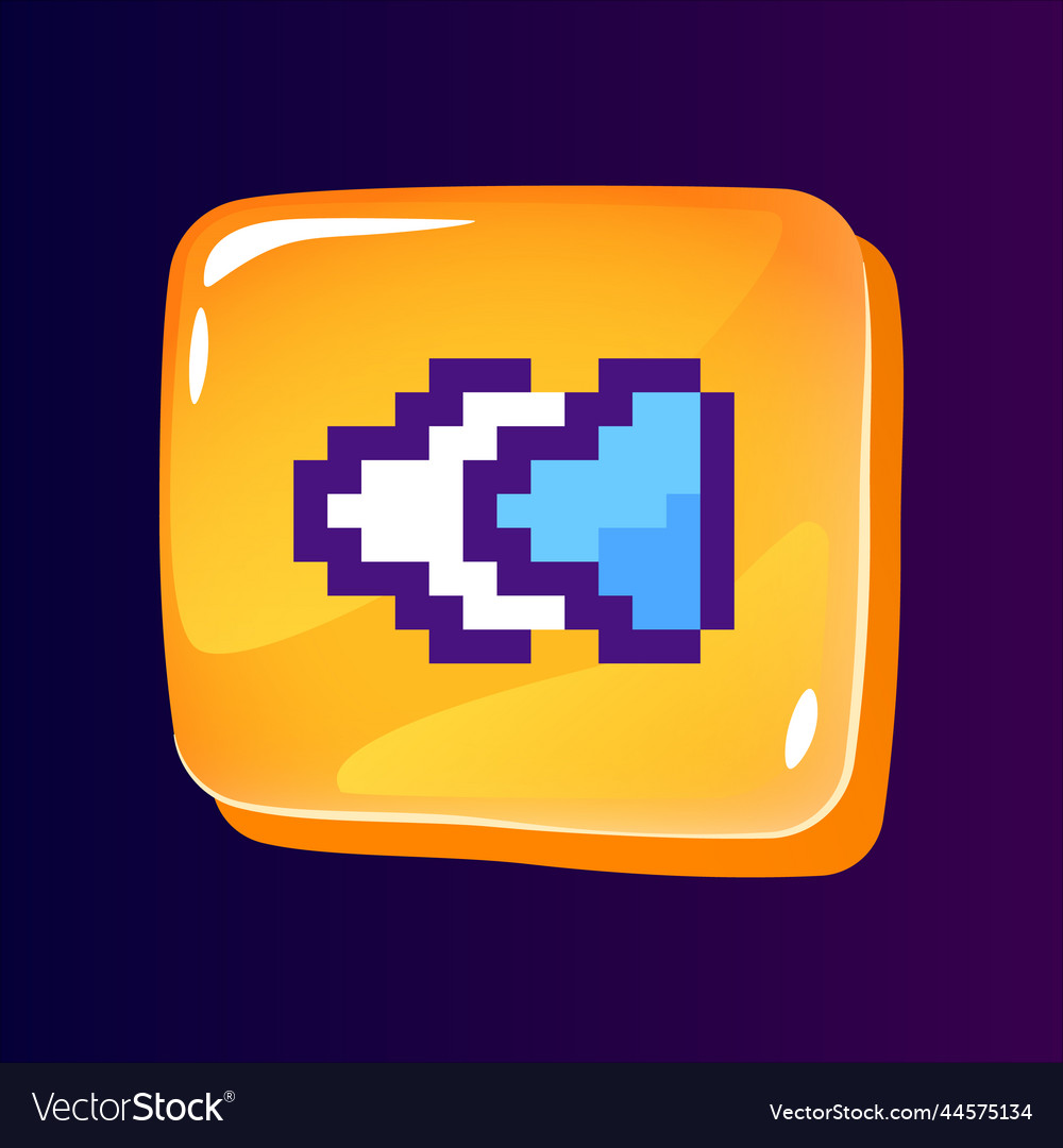 Player control glossy ui button with pixelated vector image Player control glossy ui button with pixelated