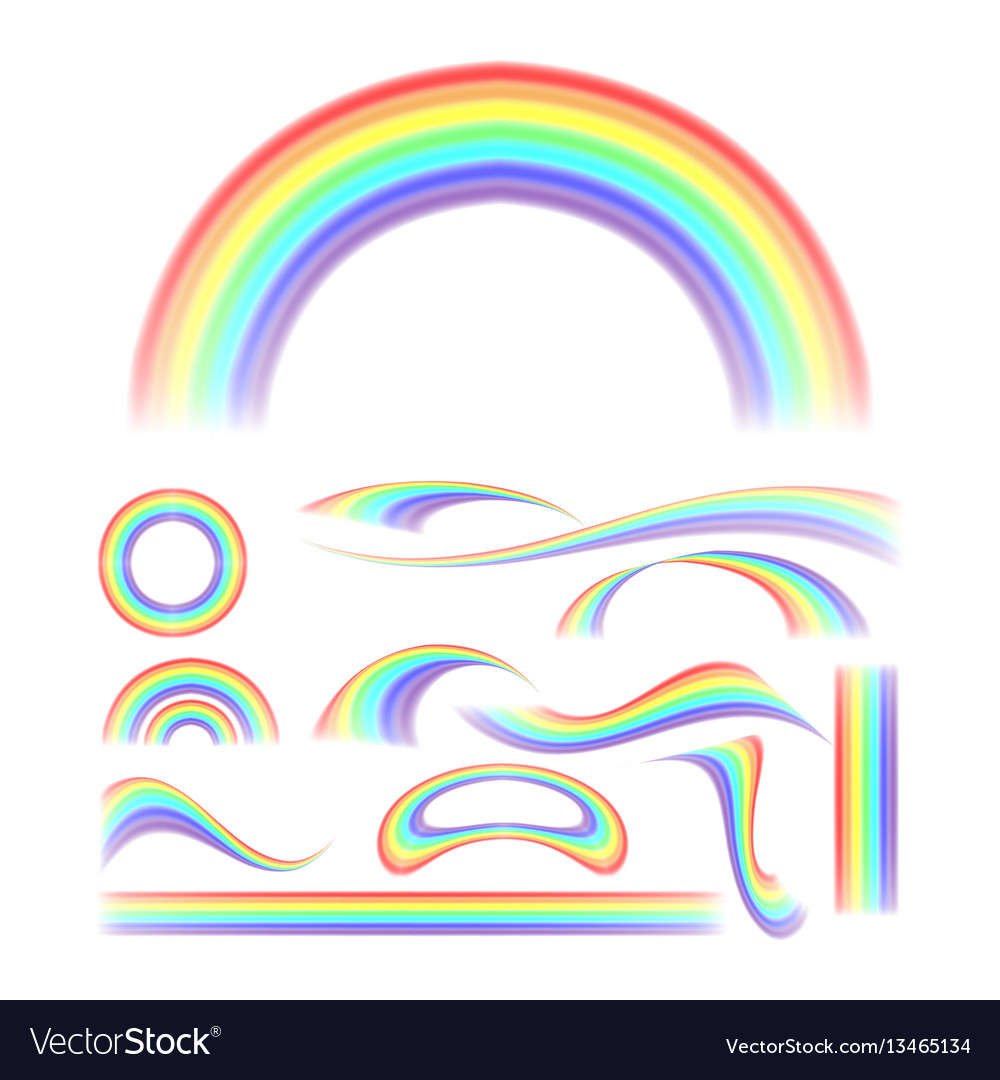 Rainbow set different shape collection vector image Rainbow set different shape collection