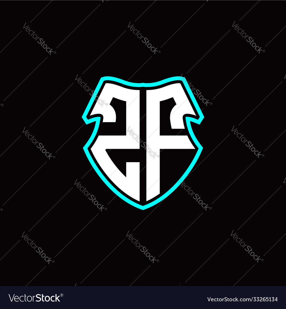 Z f initial logo design with a shield shape vector image Z f initial logo design with a shield shape