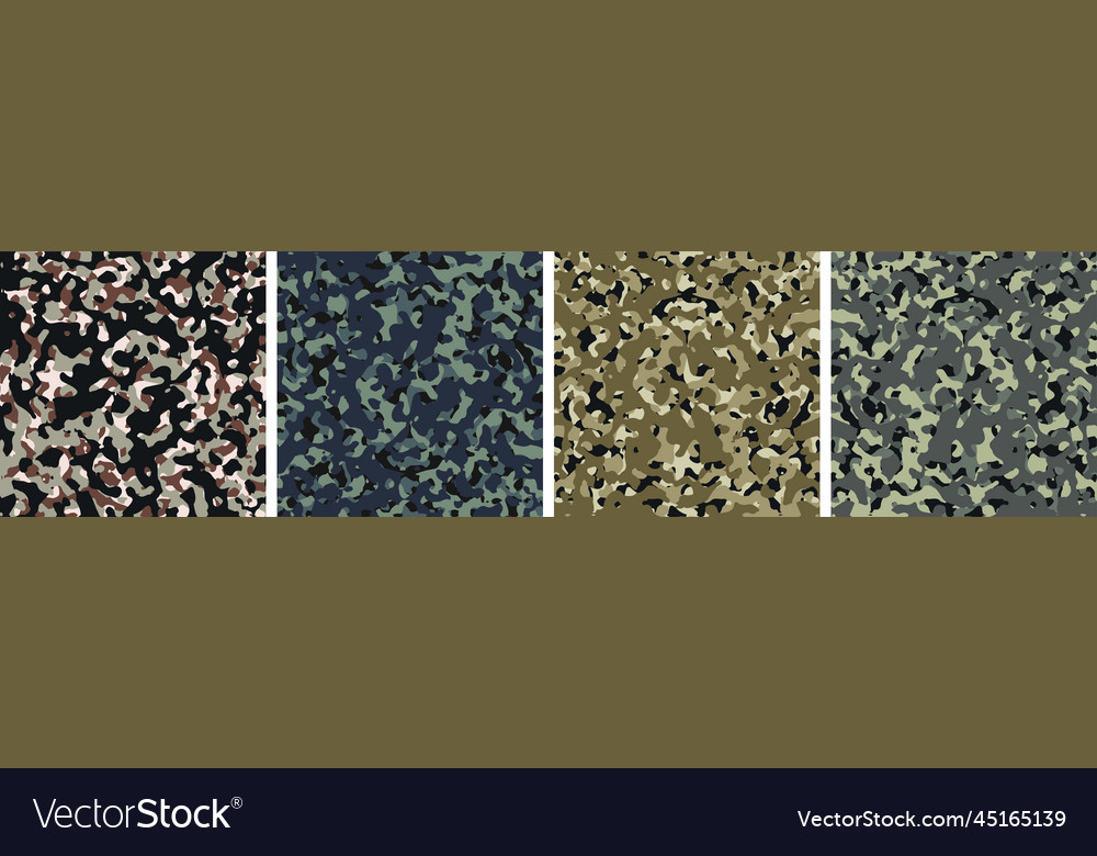 4 camouflage background set pattern design vector image 4 camouflage background set pattern design