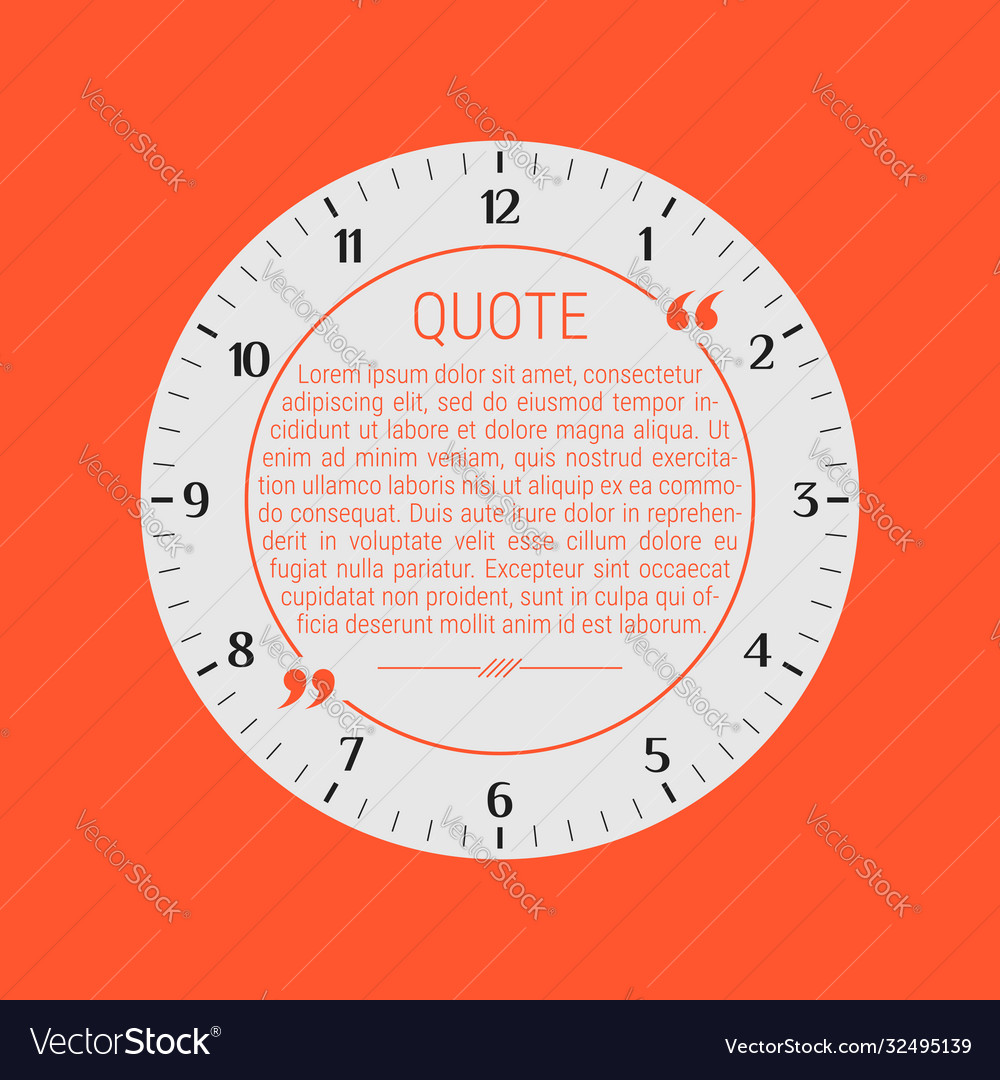 Analog clock face as a qoutation frame neon