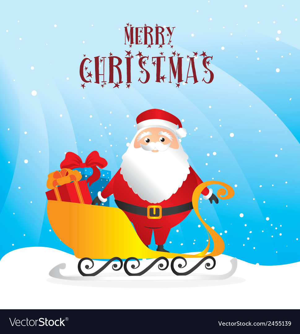 Christmas design over snowscape background Vector Image