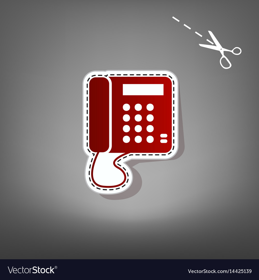 Communication or phone sign red icon Royalty Free Vector