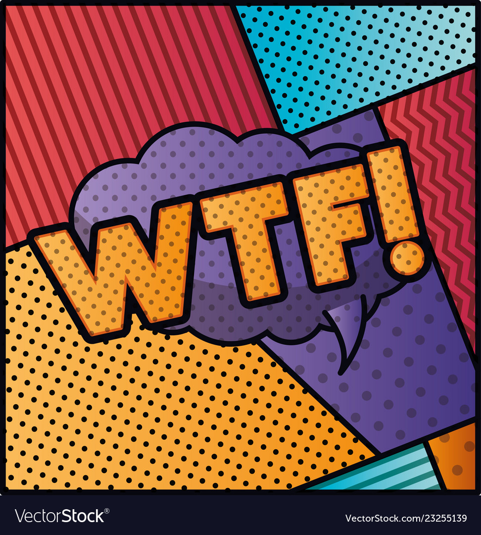 Expression bubble with wtf pop art style