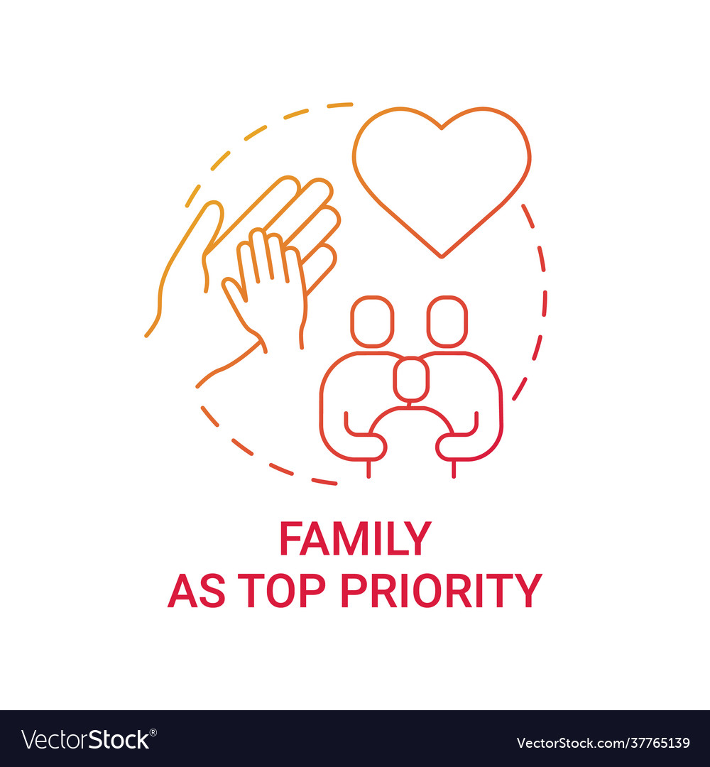Family as top priority concept icon vector image Family as top priority concept icon