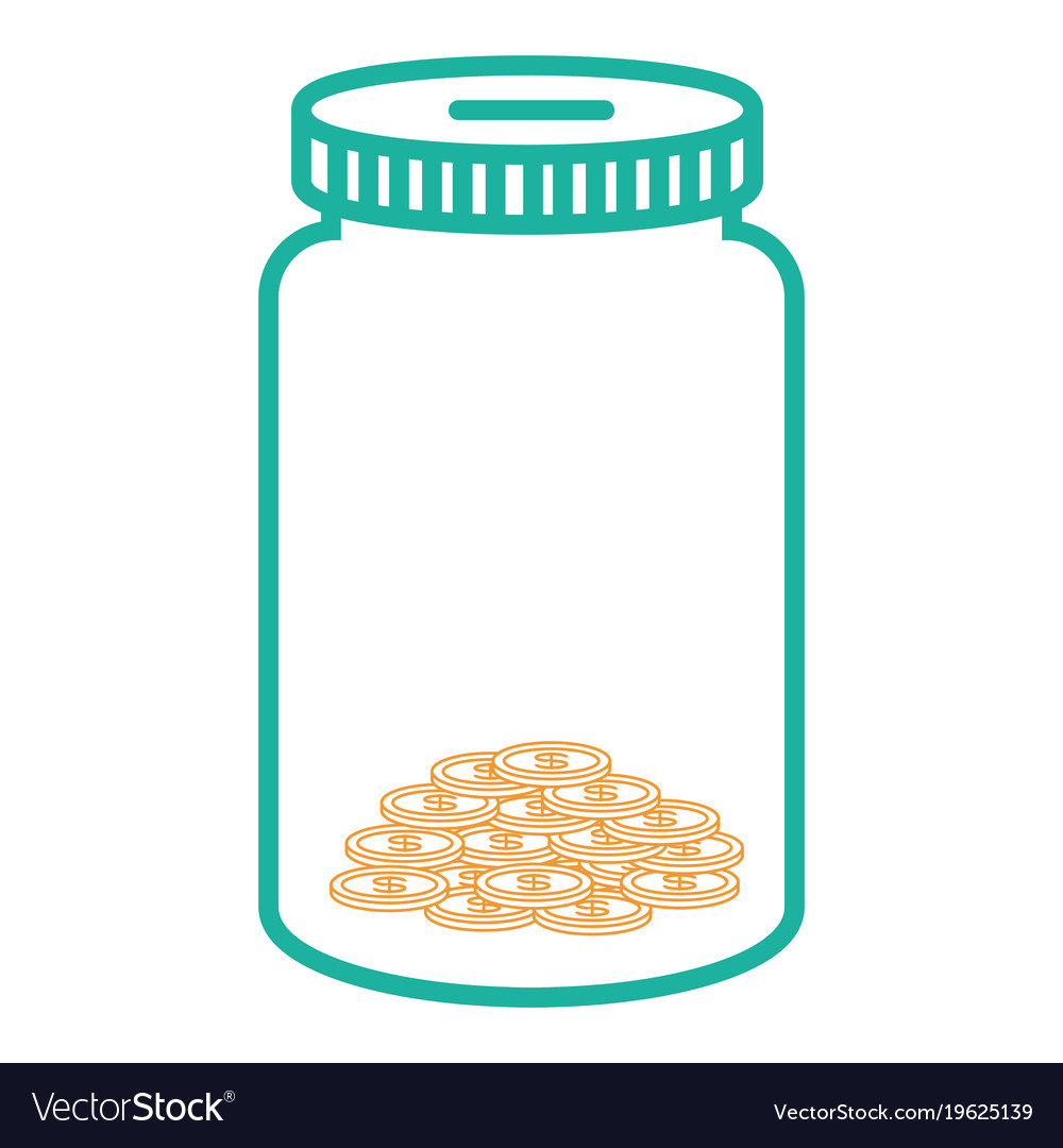 Glass jar with coins Royalty Free Vector Image