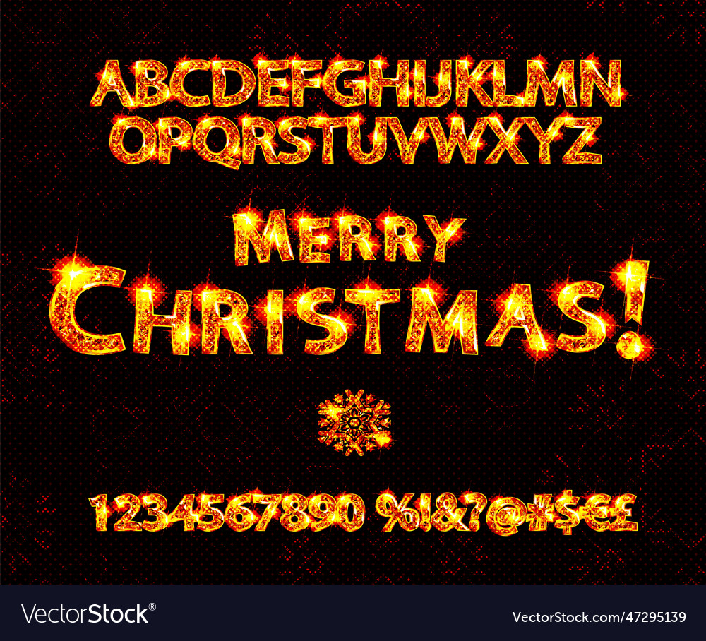 Merry christmas with golden letters and number