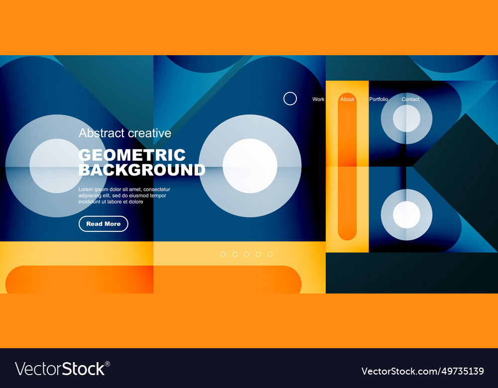 Minimal landing page geometric shapes business