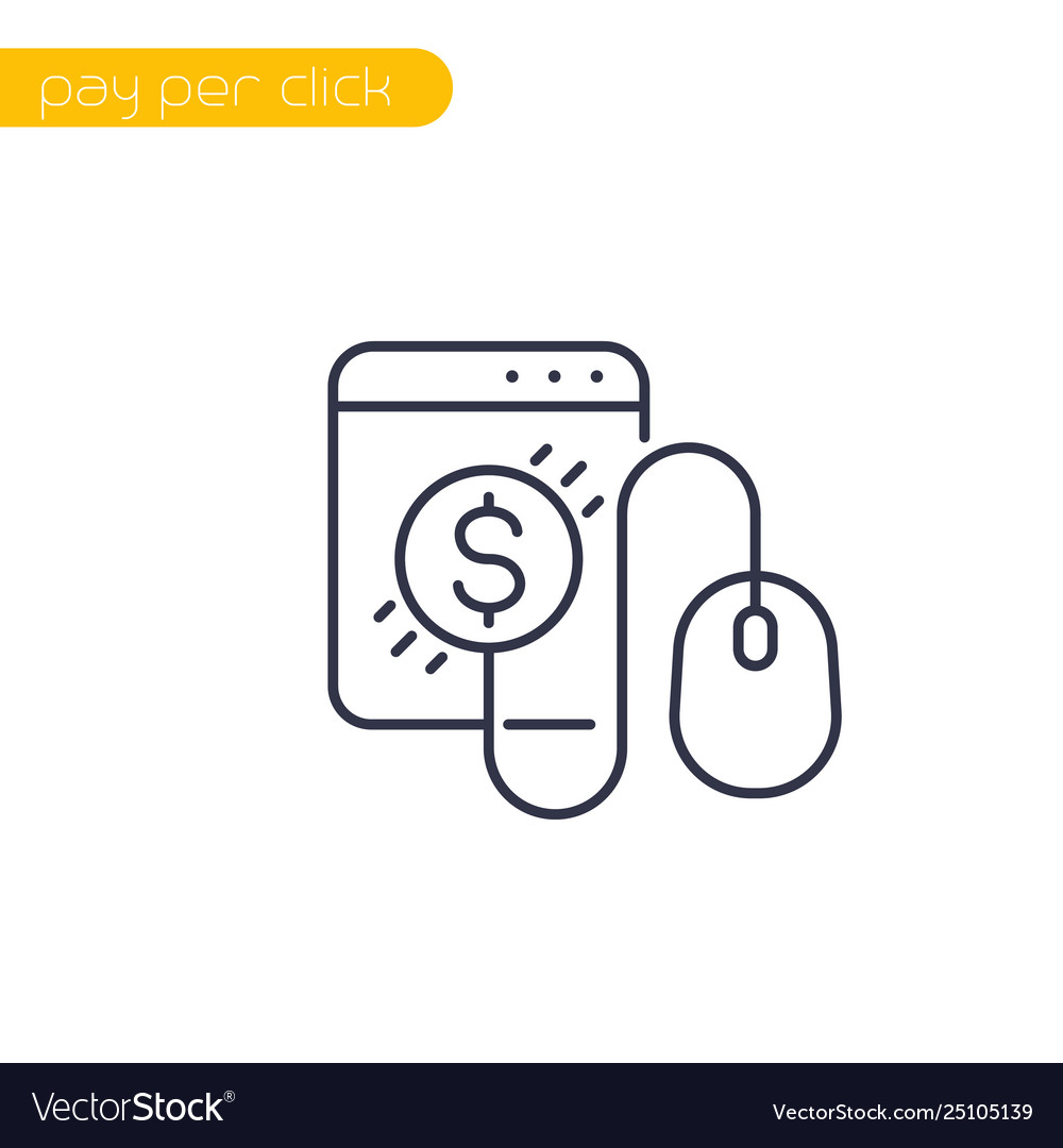 Pay Per Click Icon - Mouse & Coin