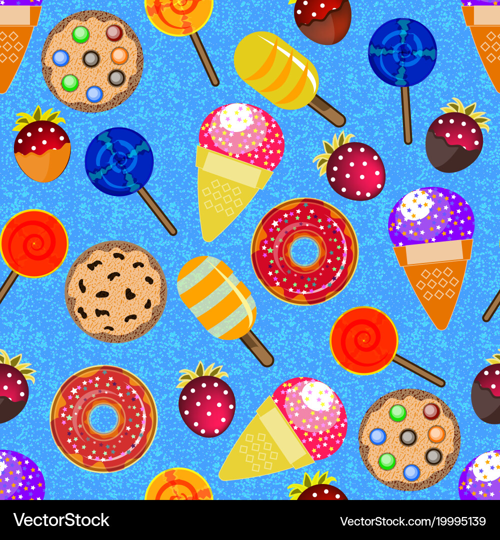 Seamless pattern with candy donuts cookies Vector Image