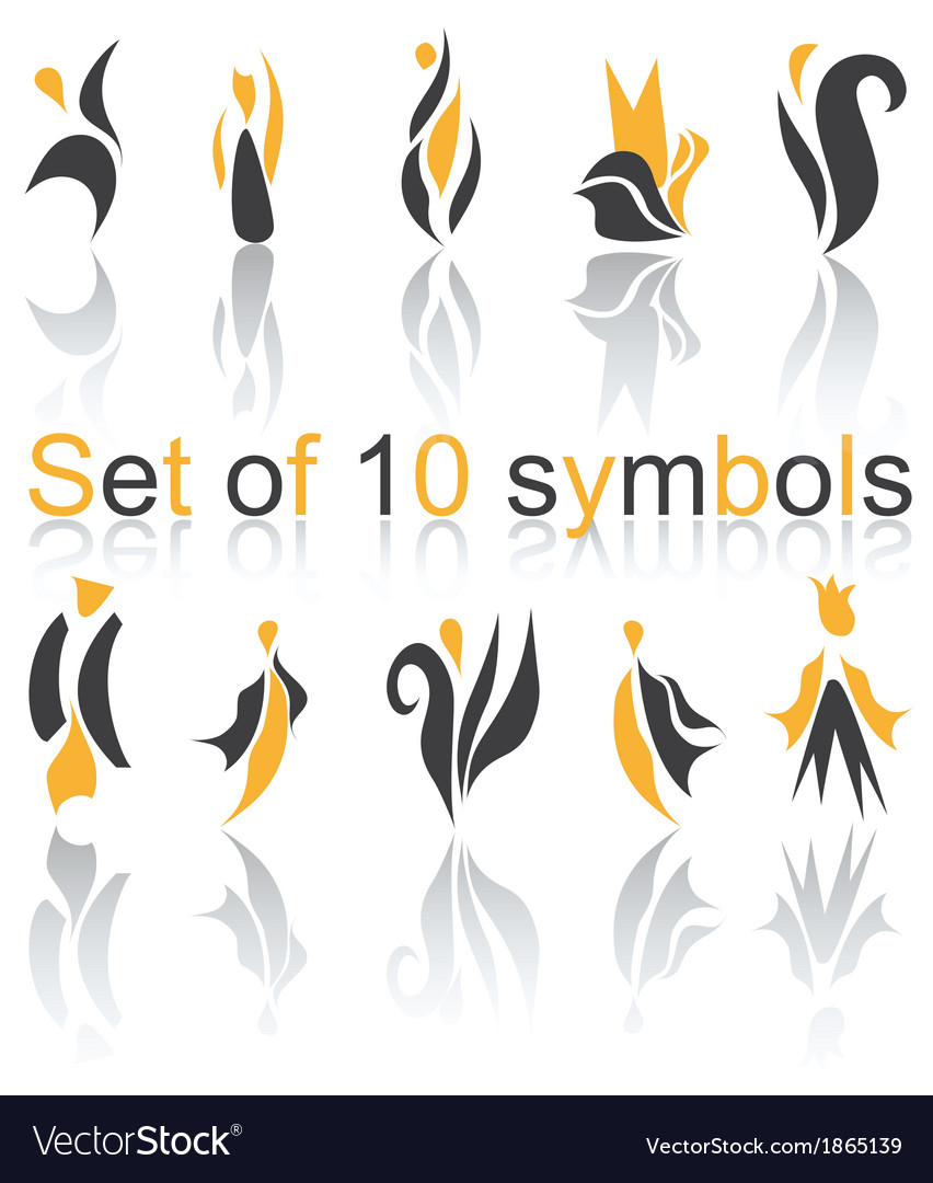 Set of abstract design element