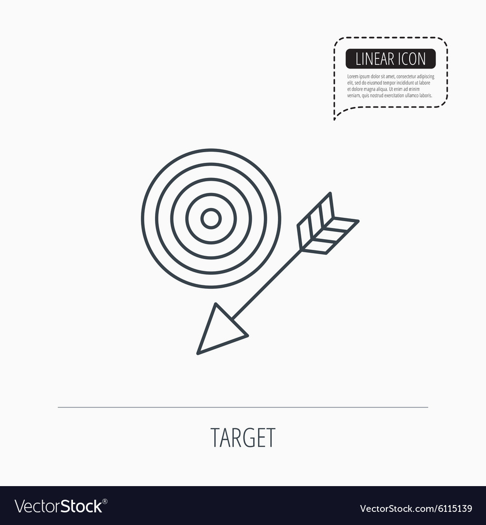 Target with arrow icon dart aim sign