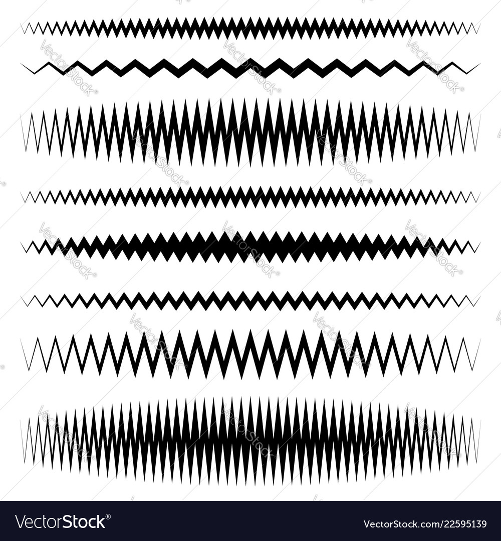 Wavy zigzag line set with different level vector image Wavy zigzag line set with different level