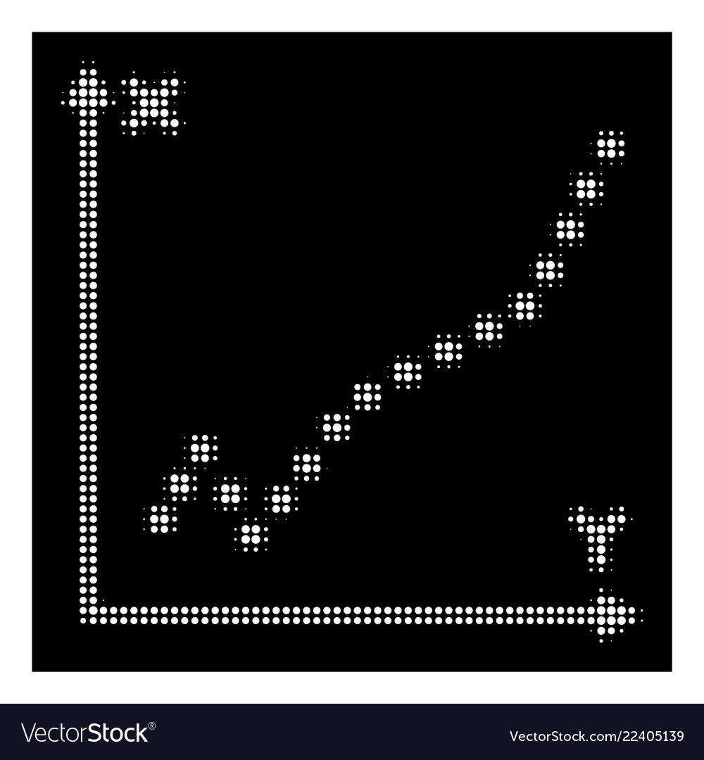 White halftone function plot icon vector image White halftone function plot icon