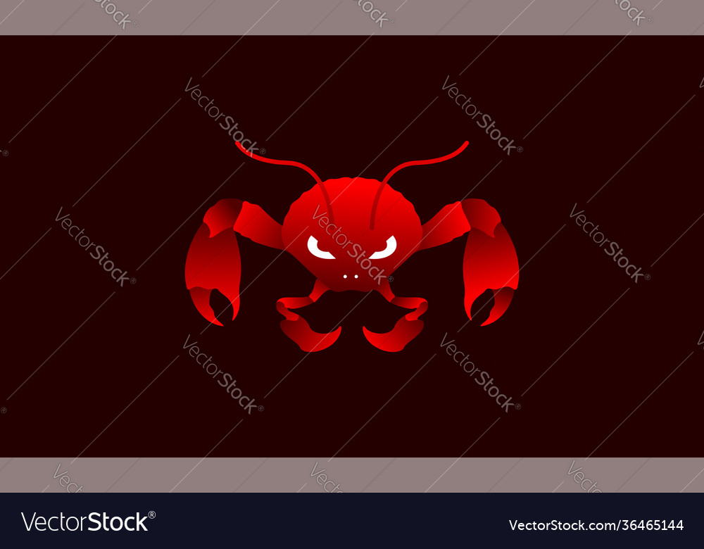 Abstract cartoon crabs angry logo design icon