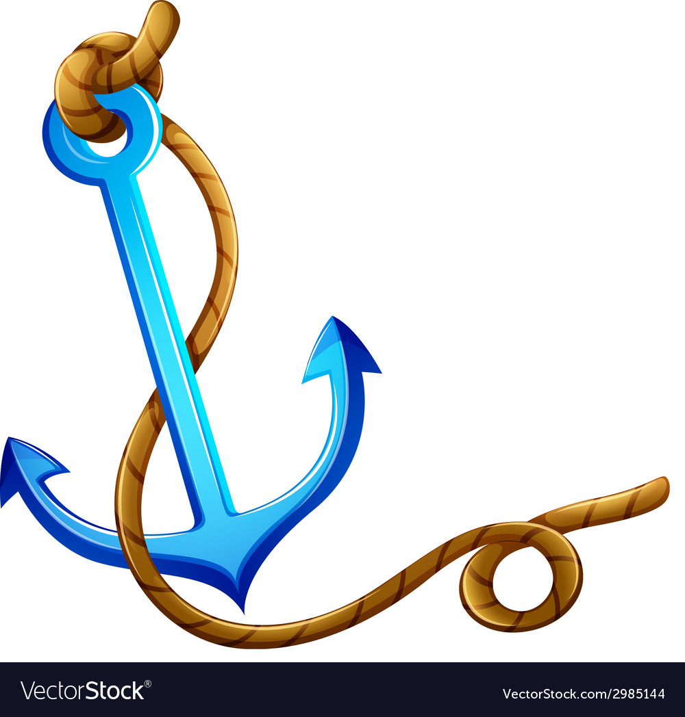 An anchor with a rope Royalty Free Vector Image