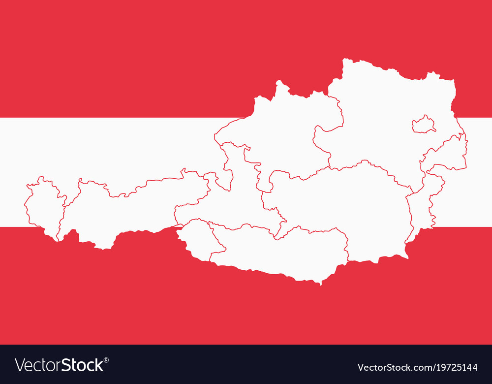 Austria flag map Royalty Free Vector Image - VectorStock