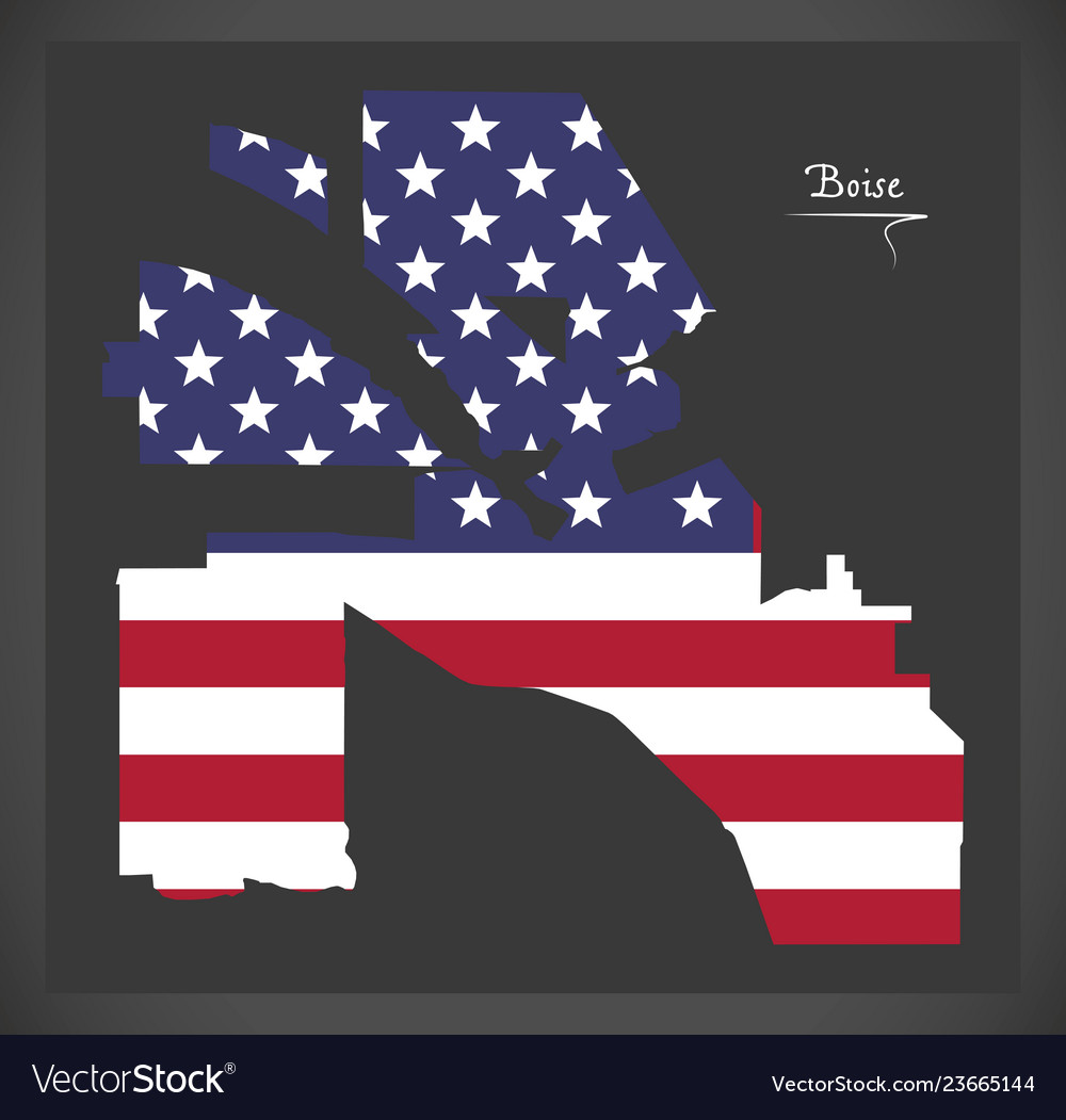 Boise idaho city map with american national flag Vector Image