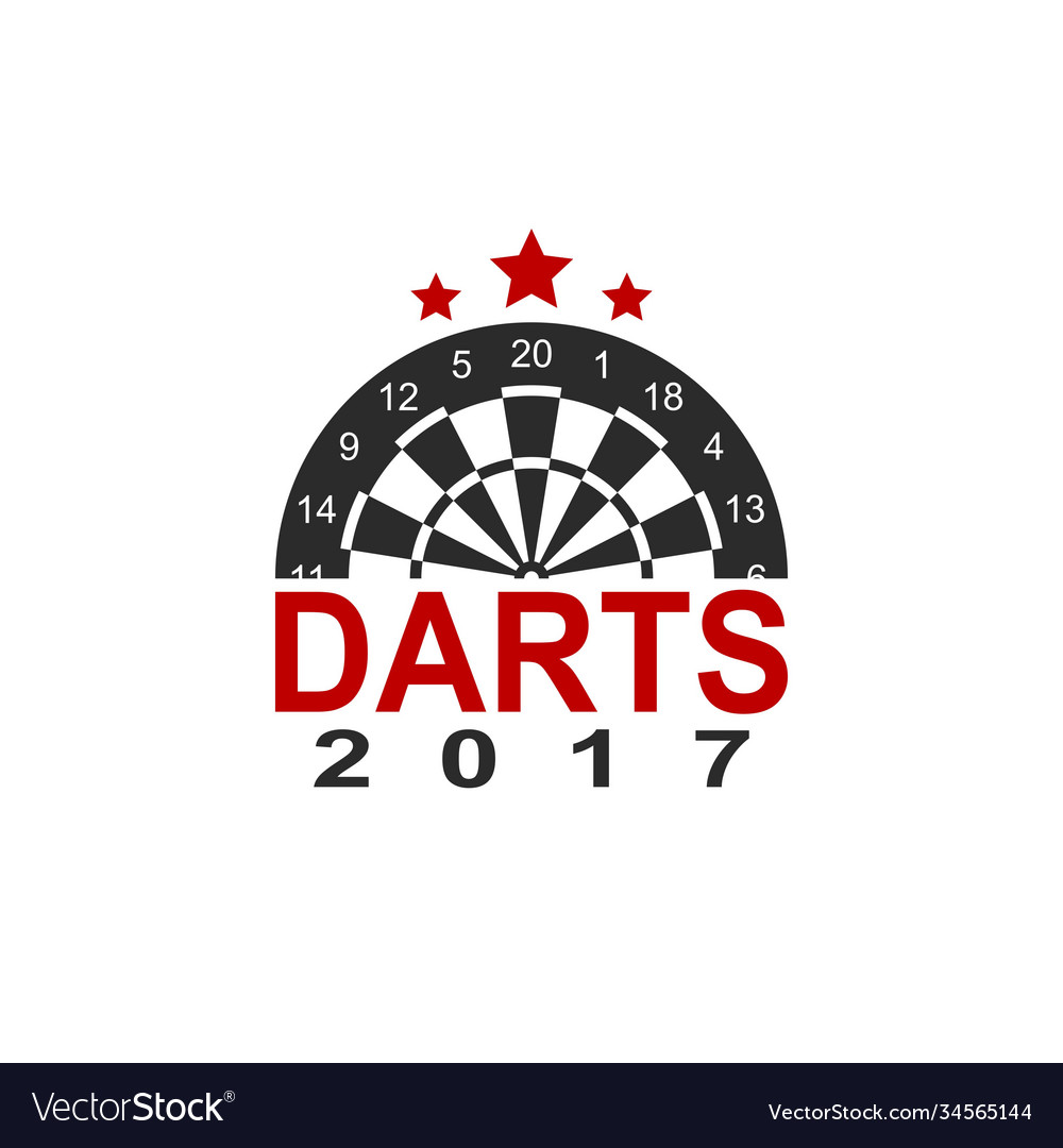 Darts Label Sports Emblem And Symbol Isolated Vector Image