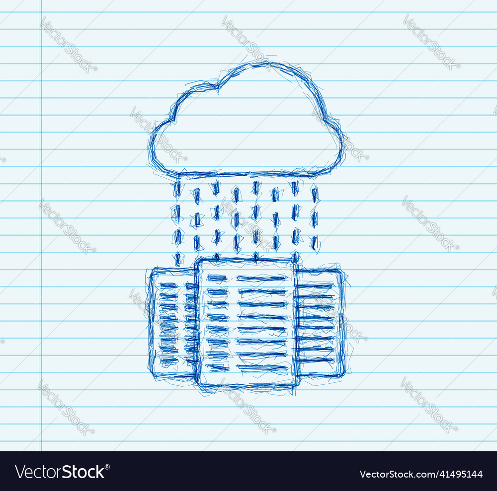 Data center sketch icon mainframe service