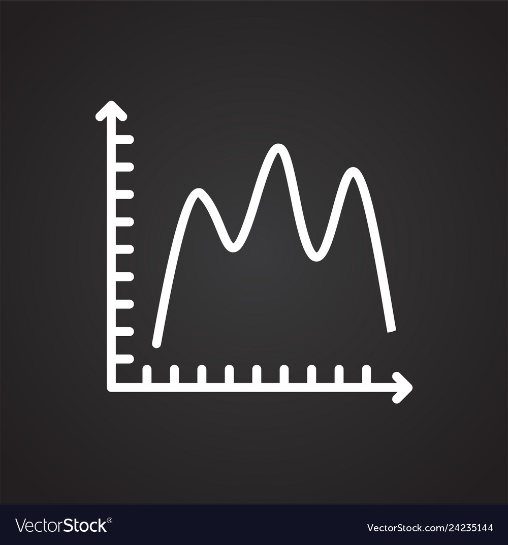 Graph line icon on background for graphic and web vector image Graph line icon on background for graphic and web