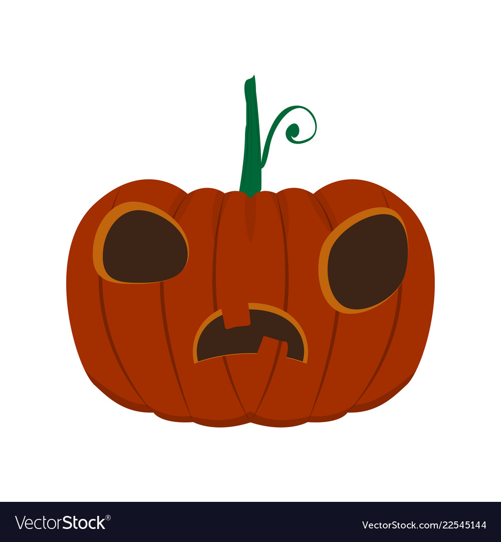 Isolated confused halloween pumpkin