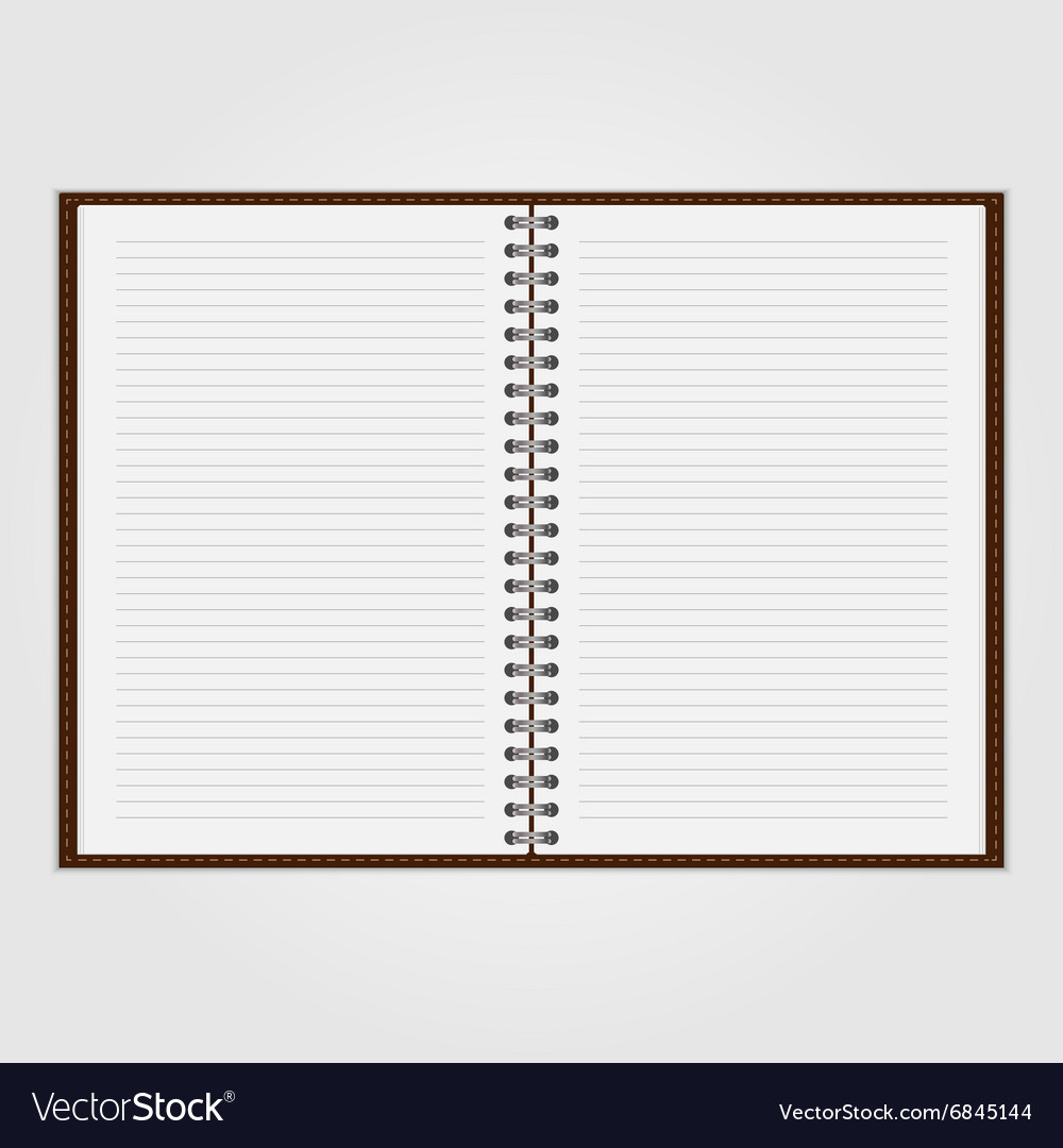 Open blank notebook and reminder note